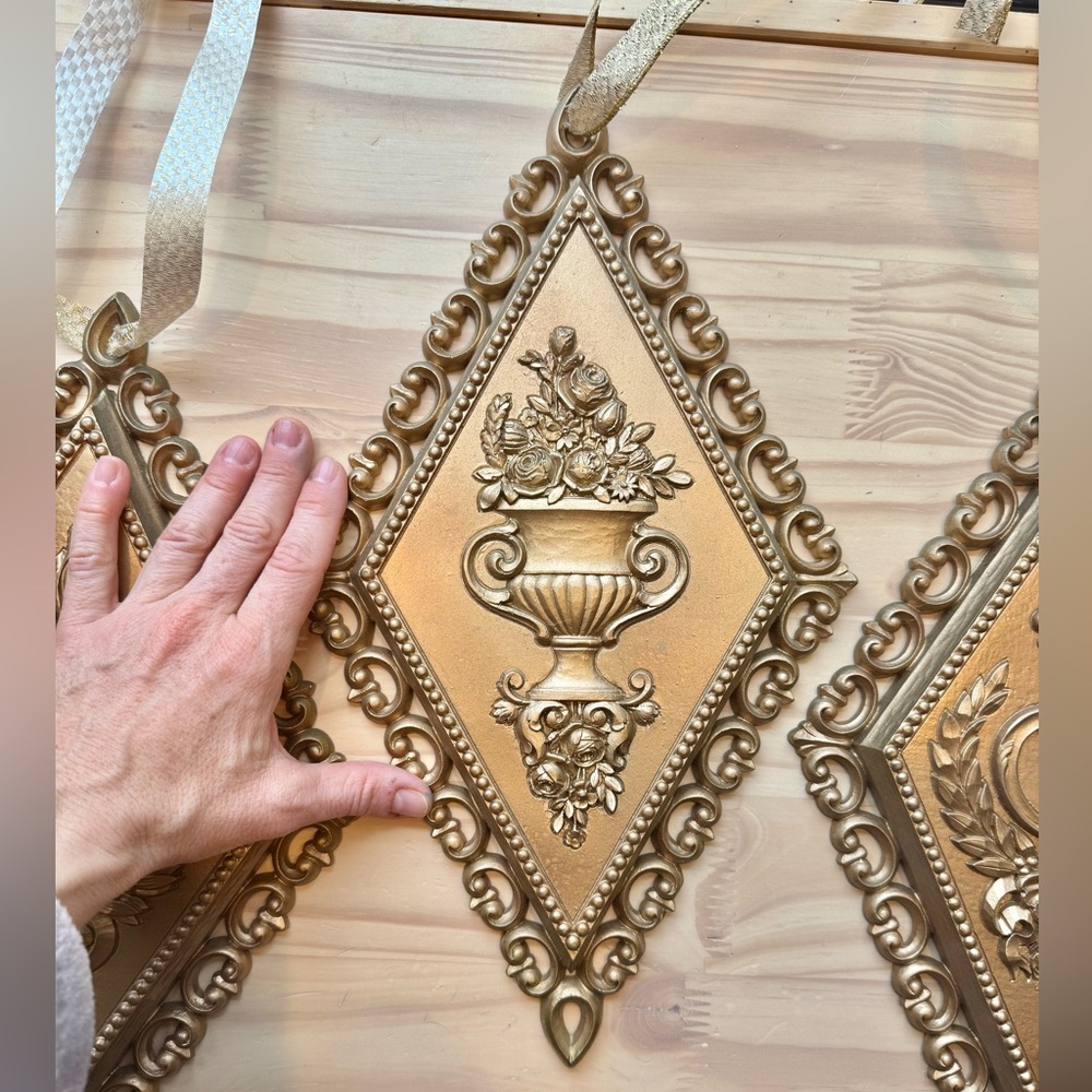 Homco USA Vintage Wall Plaques Bronze Gold Tone - Picture 7 of 7